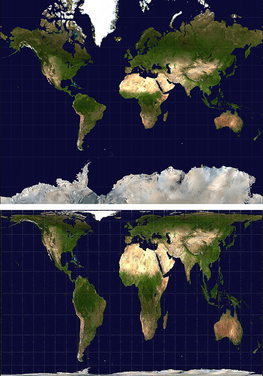 Carte du monde Gall-Peters (Manarola)